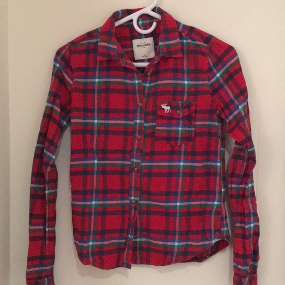 Abercrombie Girls Plaid shirt Size XL - Picture 2 of 2